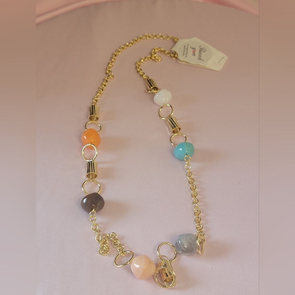 Goldplated Cute Long Necklace for summer NWT